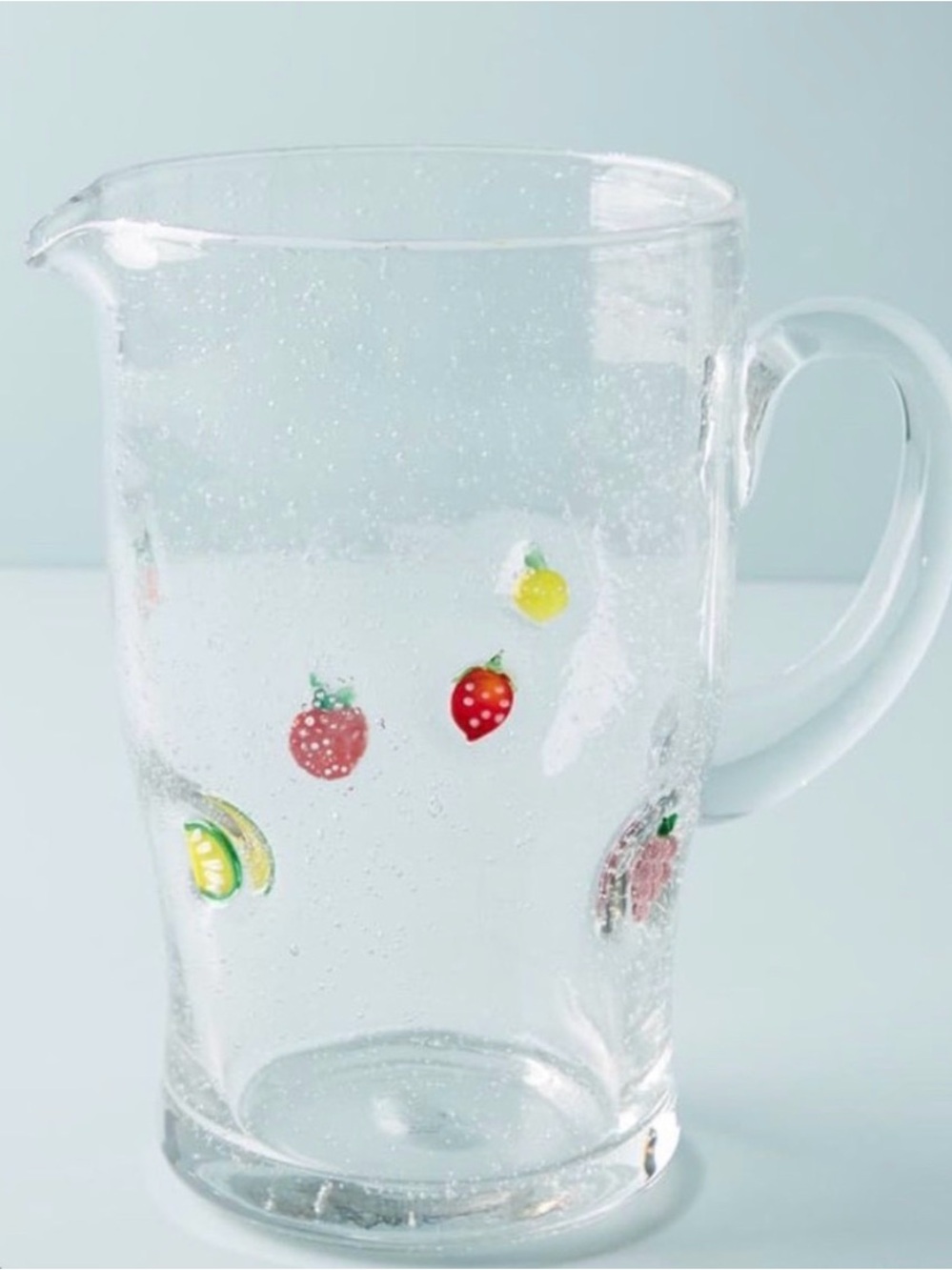 NEW Anthropologie Clear Glass Fruit Pitcher